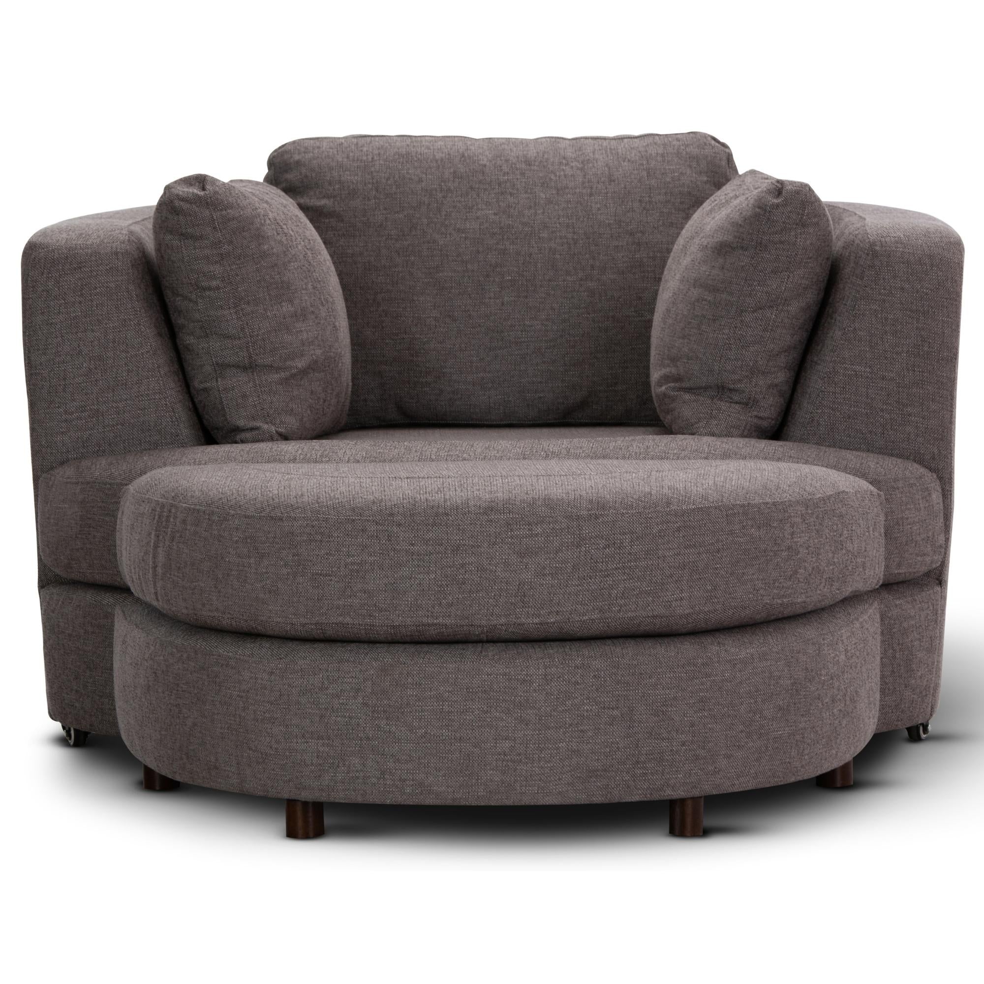 Sunshine Single Sofa Love Chair Fabric Swivel Armchair Ottoman Set - Grey-Furniture &gt; Sofas-PEROZ Accessories