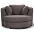 Sunshine Single Sofa Love Chair Fabric Swivel Armchair Ottoman Set - Grey-Furniture > Sofas-PEROZ Accessories