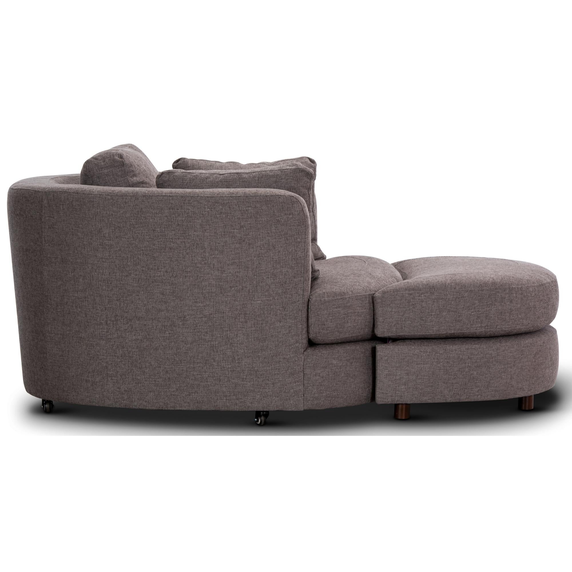 Sunshine Single Sofa Love Chair Fabric Swivel Armchair Ottoman Set - Grey-Furniture &gt; Sofas-PEROZ Accessories