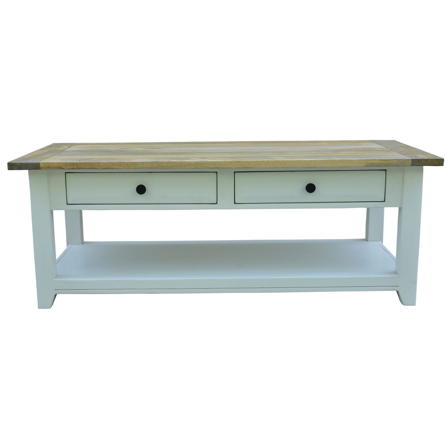 Lavasa Coffee Table 130cm 4 Drawers Solid Mango Wood Modern Farmhouse Furniture-Furniture &gt; Living Room-PEROZ Accessories