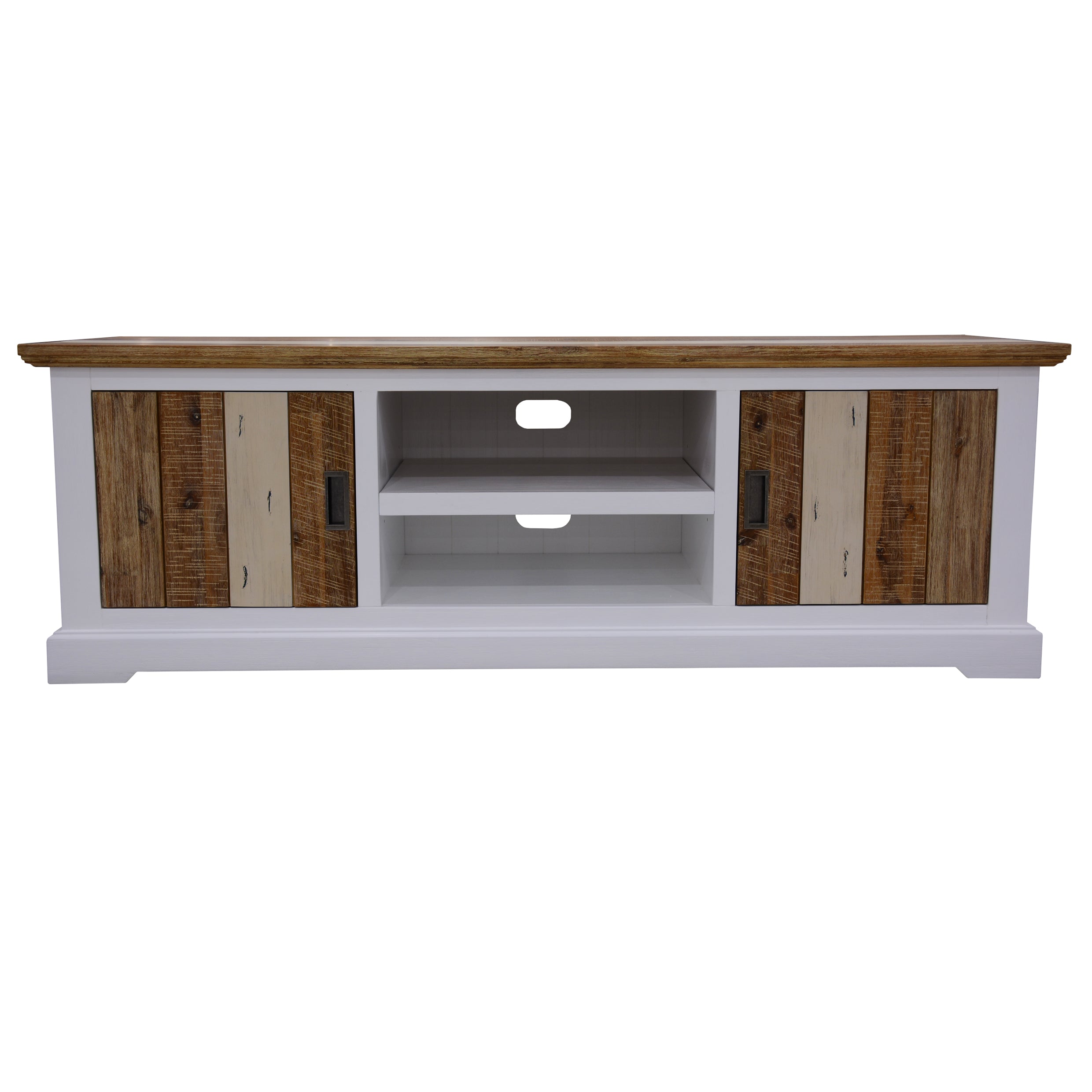 Orville ETU Entertainment TV Unit 180cm 2 Door Solid Acacia Timber - Multi Color-Entertainment Unit-PEROZ Accessories