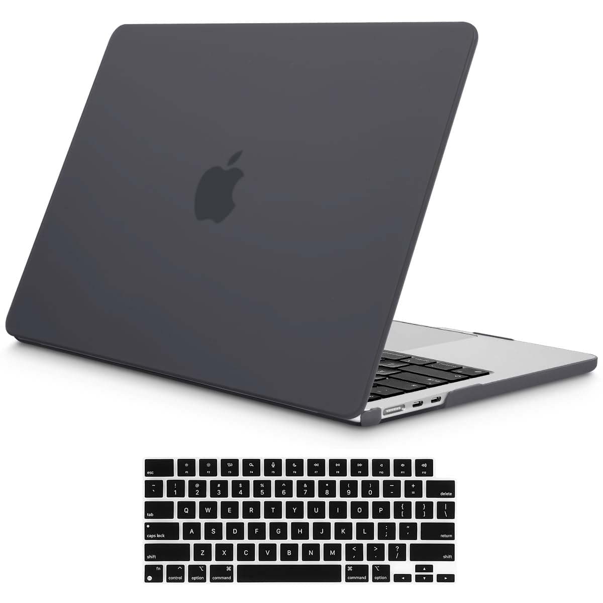 15 inch Air 2023 MacBook Air Matte Case A2941 M2 Chip Hard Shell Case Keyboard Cover Black-Electronics &gt; Computer Accessories-PEROZ Accessories