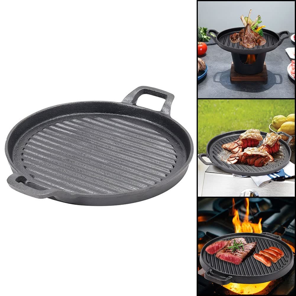 30cm Round Cast Iron Griddle Plate, BBQ Pan Cooking Griddle Grill for StoveF, Oven-Home &amp; Garden &gt; BBQ-PEROZ Accessories