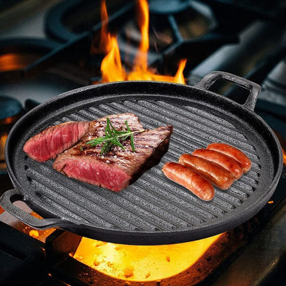 30cm Round Cast Iron Griddle Plate, BBQ Pan Cooking Griddle Grill for StoveF, Oven-Home &amp; Garden &gt; BBQ-PEROZ Accessories