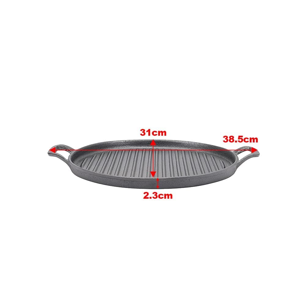 30cm Round Cast Iron Griddle Plate, BBQ Pan Cooking Griddle Grill for StoveF, Oven-Home &amp; Garden &gt; BBQ-PEROZ Accessories