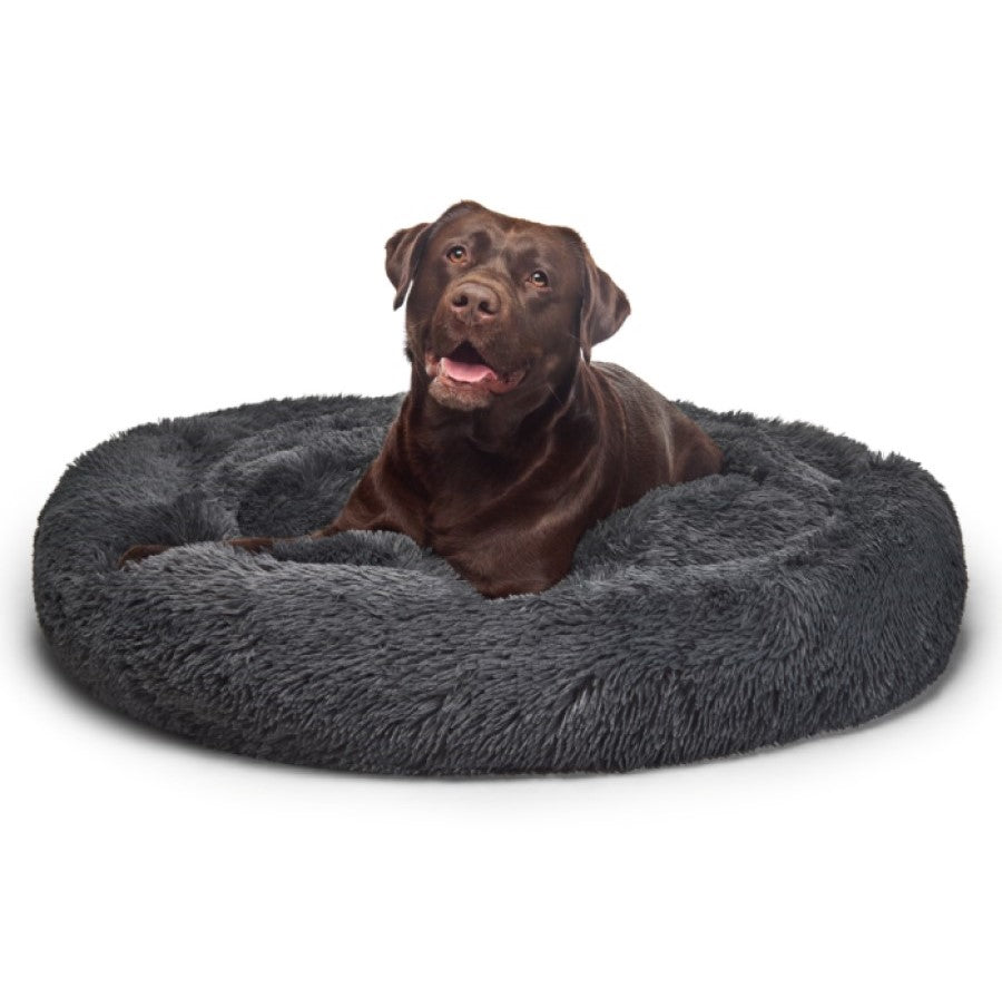 Fur King &quot;Aussie&quot; Calming Dog Bed - XL -Grey - 115 cm-Pet Beds-PEROZ Accessories