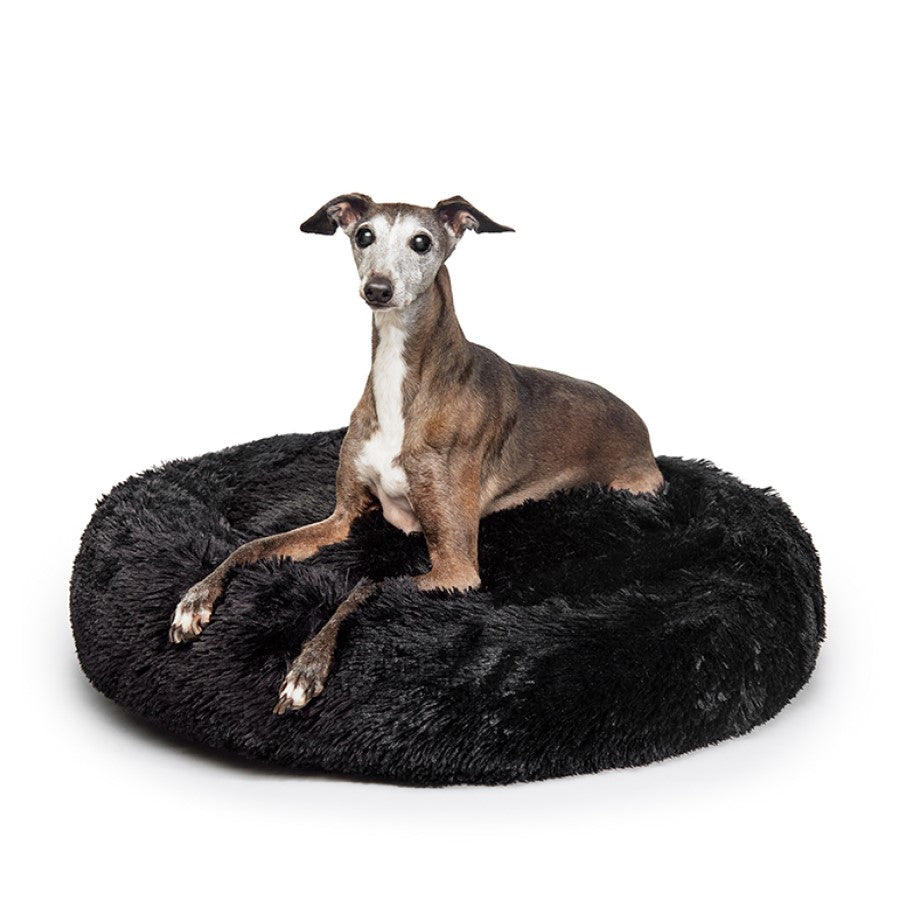 Fur King &quot;Aussie&quot; Calming Dog Bed - Medium - Black - 80 cm-Pet Beds-PEROZ Accessories