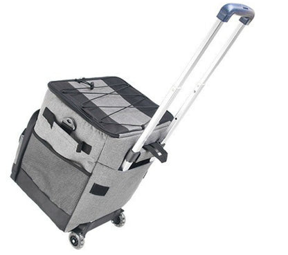 Cooler Picnic Bag Trolley Thermally Insulated - 36L - 60 cans - Grey - Drinks Food Cool Bag Rainproof-Outdoor &gt; Picnic-PEROZ Accessories