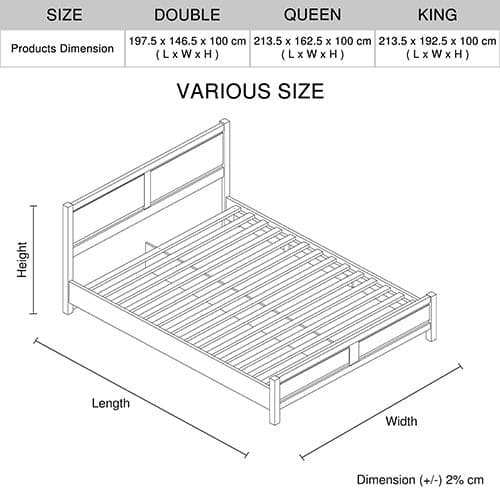 4 Pieces Bedroom Suite Natural Wood Like MDF Structure Double Size Oak Colour Bed, Bedside Table &amp; Tallboy-Furniture &gt; Bedroom-PEROZ Accessories