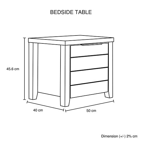 4 Pieces Bedroom Suite Natural Wood Like MDF Structure Double Size Oak Colour Bed, Bedside Table &amp; Tallboy-Furniture &gt; Bedroom-PEROZ Accessories