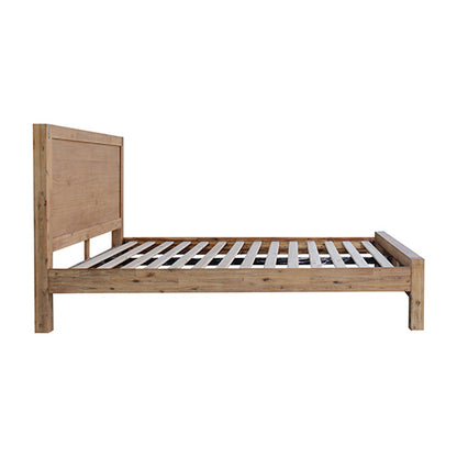 Bed Frame King Size in Solid Wood Veneered Acacia Bedroom Timber Slat in Oak-Furniture &gt; Bedroom-PEROZ Accessories