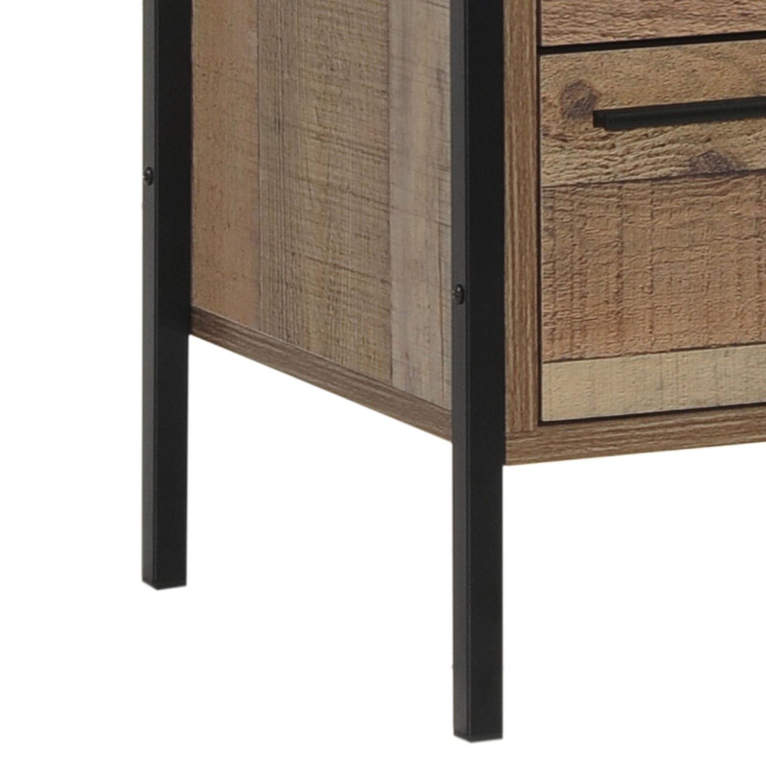 Bedside Table 2 drawers Night Stand Particle Board Construction in Oak Colour-Furniture &gt; Bedroom-PEROZ Accessories