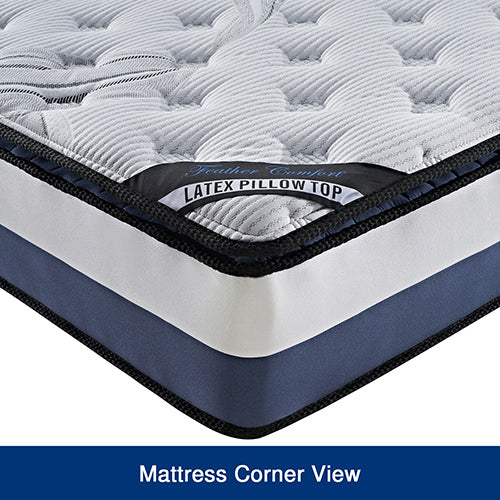 Queen Mattress Latex Pillow Top Pocket Spring Foam Medium Firm Bed-Furniture &gt; Mattresses-PEROZ Accessories