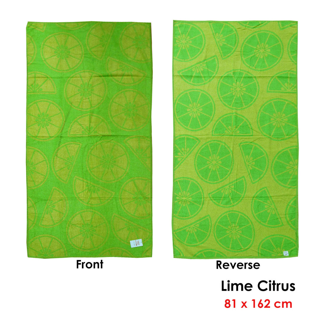 Jacquard Velour Reversible Beach Towel Lime Cirtus-Home &amp; Garden &gt; Bathroom Accessories-PEROZ Accessories