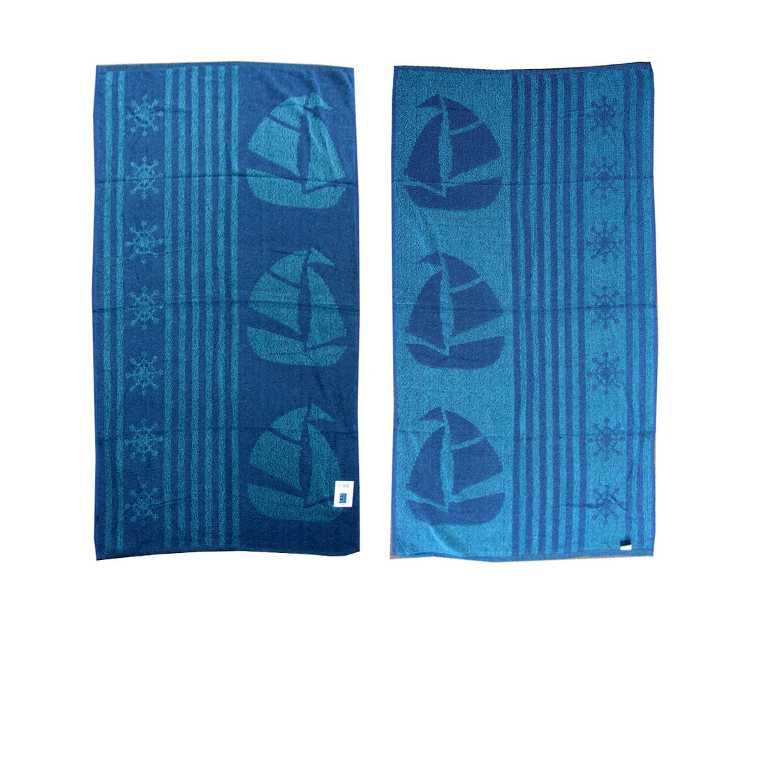 Set of 4 Imperfect Jacquard Terry Beach Towels Sail Boat-Home &amp; Garden &gt; Bathroom Accessories-PEROZ Accessories