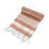 Cotton Rich Large Turkish Beach Towel with Tassels 80cm x 155cm Coral-Home & Garden > Bathroom Accessories-PEROZ Accessories