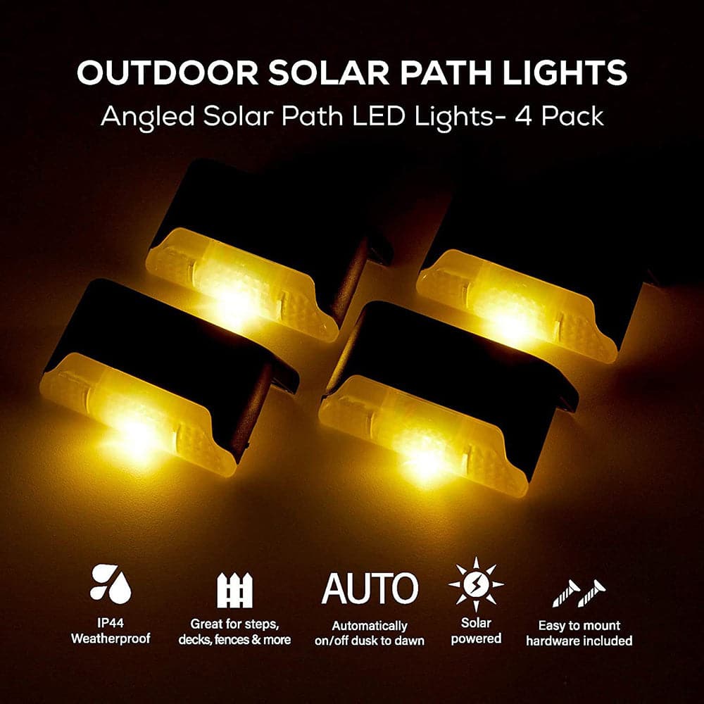 4 Pack SolarPower Deck Lights Outdoor Step Lights Waterproof LED lights-Home &amp; Garden &gt; Garden Lights-PEROZ Accessories