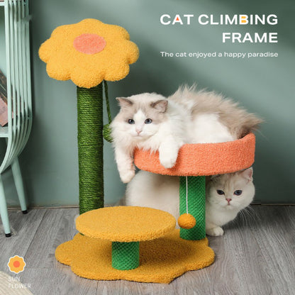 Sun flower cat climbing frame cat scratching post toy-Pet Care &gt; Cat Supplies-PEROZ Accessories