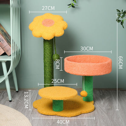 Sun flower cat climbing frame cat scratching post toy-Pet Care &gt; Cat Supplies-PEROZ Accessories