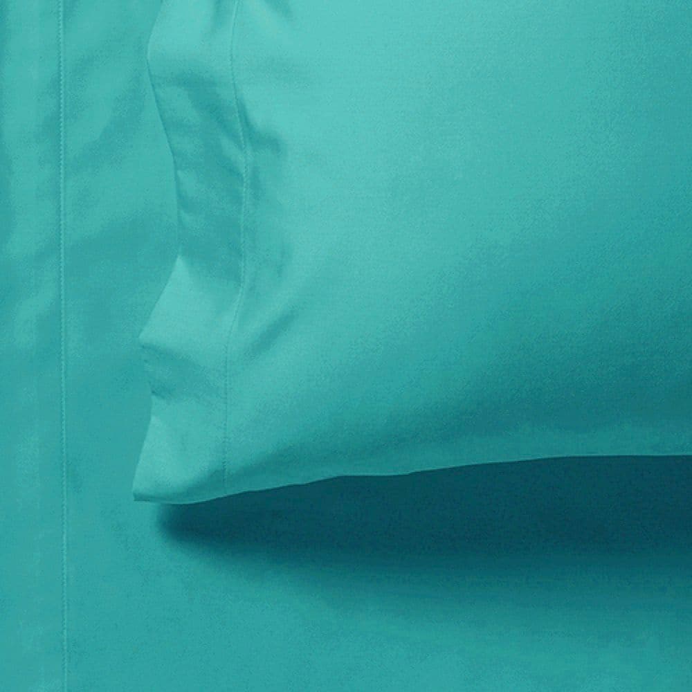 1000TC Ultra Soft Fitted Sheet &amp; 2 Pillowcases Set - Double Size Bed - Teal-Home &amp; Garden &gt; Bedding-PEROZ Accessories