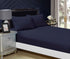 1000TC Ultra Soft Fitted Sheet & 2 Pillowcases Set - Queen Size Bed - Midnight Blue-Home & Garden > Bedding-PEROZ Accessories