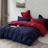 1000TC Reversible Queen Size Blue and Red Duvet Doona Quilt Cover Set-Home & Garden > Bedding-PEROZ Accessories