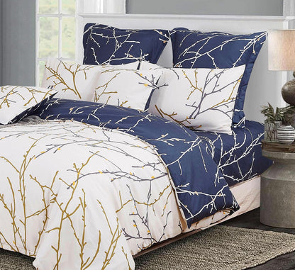 Tree Reversible Queen Size Bed Quilt/Doona/Duvet Cover Set Beige-Home &amp; Garden &gt; Bedding-PEROZ Accessories