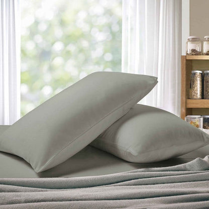 1000TC Premium Ultra Soft Queen size Pillowcases 2-Pack - Grey-Home &amp; Garden &gt; Bedding-PEROZ Accessories