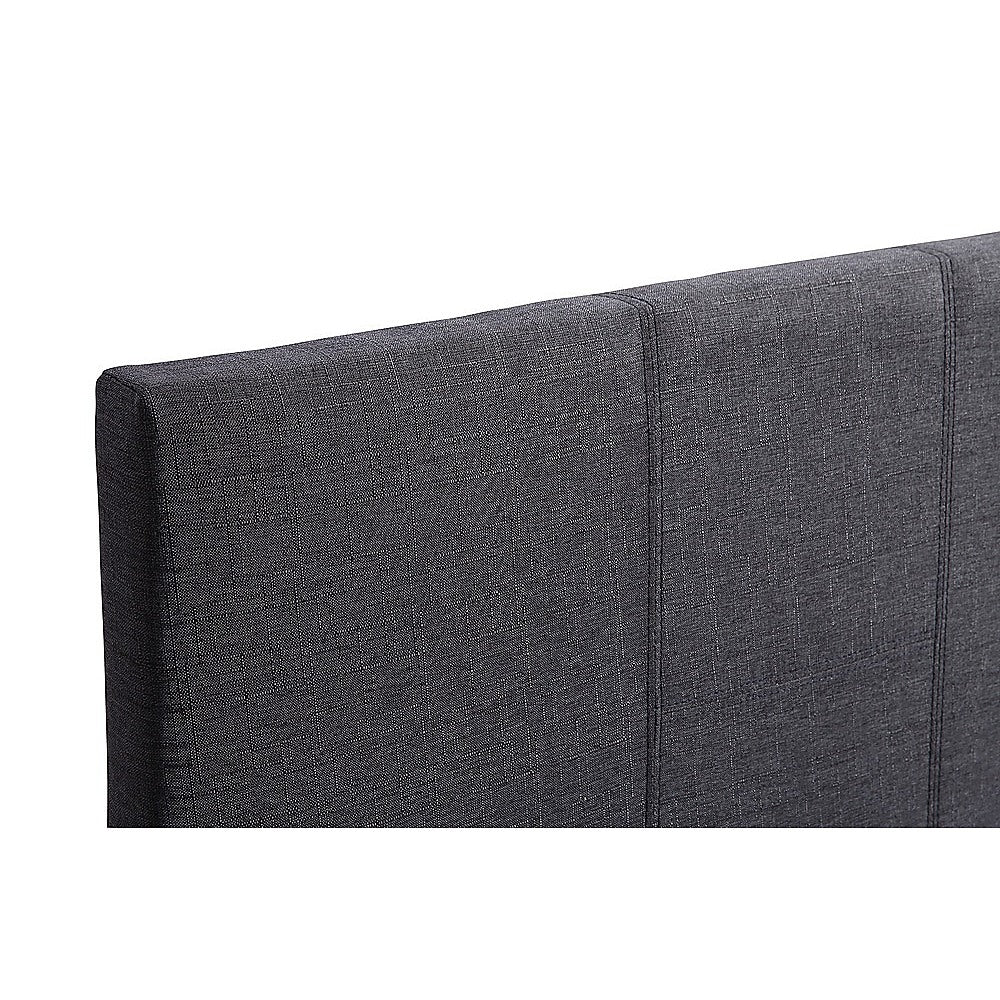 Single Linen Fabric Bed Frame Grey-Furniture &gt; Bedroom-PEROZ Accessories