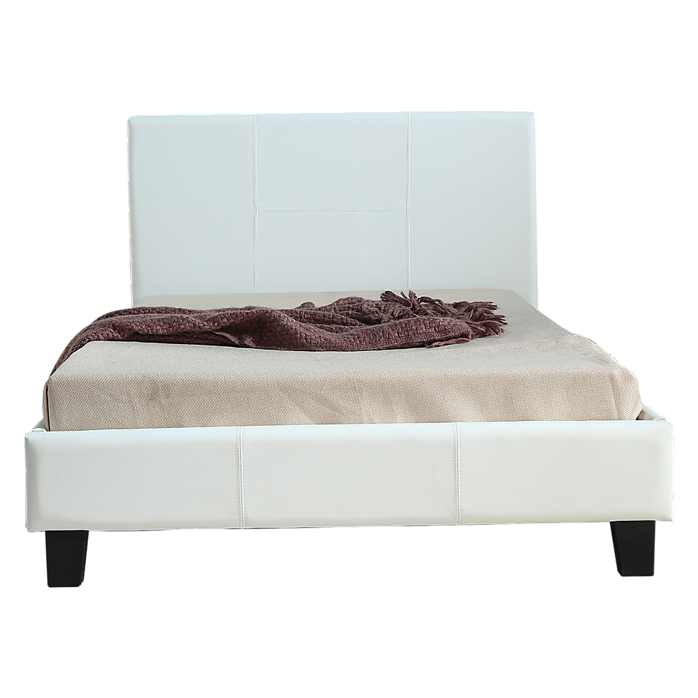 King Single PU Leather Bed Frame White-Furniture &gt; Bedroom-PEROZ Accessories