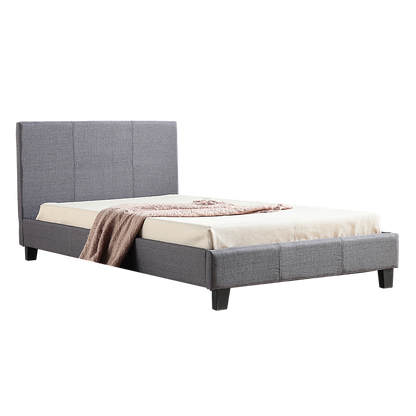 King Single Linen Fabric Bed Frame Grey-Furniture &gt; Bedroom-PEROZ Accessories