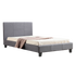 King Single Linen Fabric Bed Frame Grey-Furniture > Bedroom-PEROZ Accessories