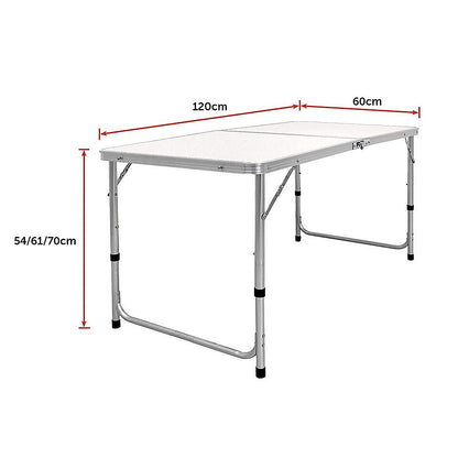 Aluminium Folding Table 120cm Portable Indoor Outdoor Picnic Party Camping Tables-Furniture &gt; Office-PEROZ Accessories