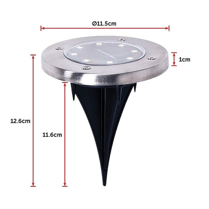 12x Solar Powered LED Buried Inground Recessed Light Garden Outdoor Deck Path-Home &amp; Garden &gt; Garden Lights-PEROZ Accessories