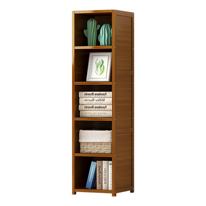 Bamboo Shelf Bookcase Display Storage Rack Stand Livingroom Bedroom-Bookcases &amp; Shelves-PEROZ Accessories