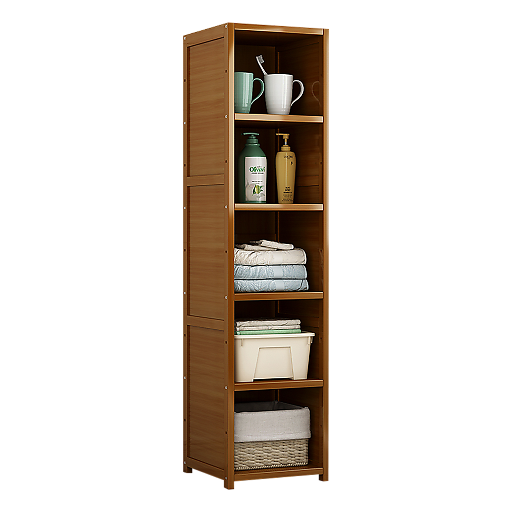 Bamboo Shelf Bookcase Display Storage Rack Stand Livingroom Bedroom-Bookcases &amp; Shelves-PEROZ Accessories