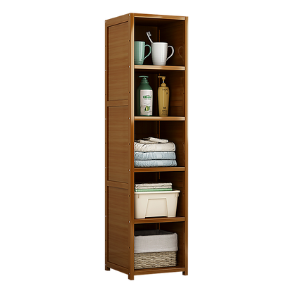 Bamboo Shelf Bookcase Display Storage Rack Stand Livingroom Bedroom-Bookcases &amp; Shelves-PEROZ Accessories