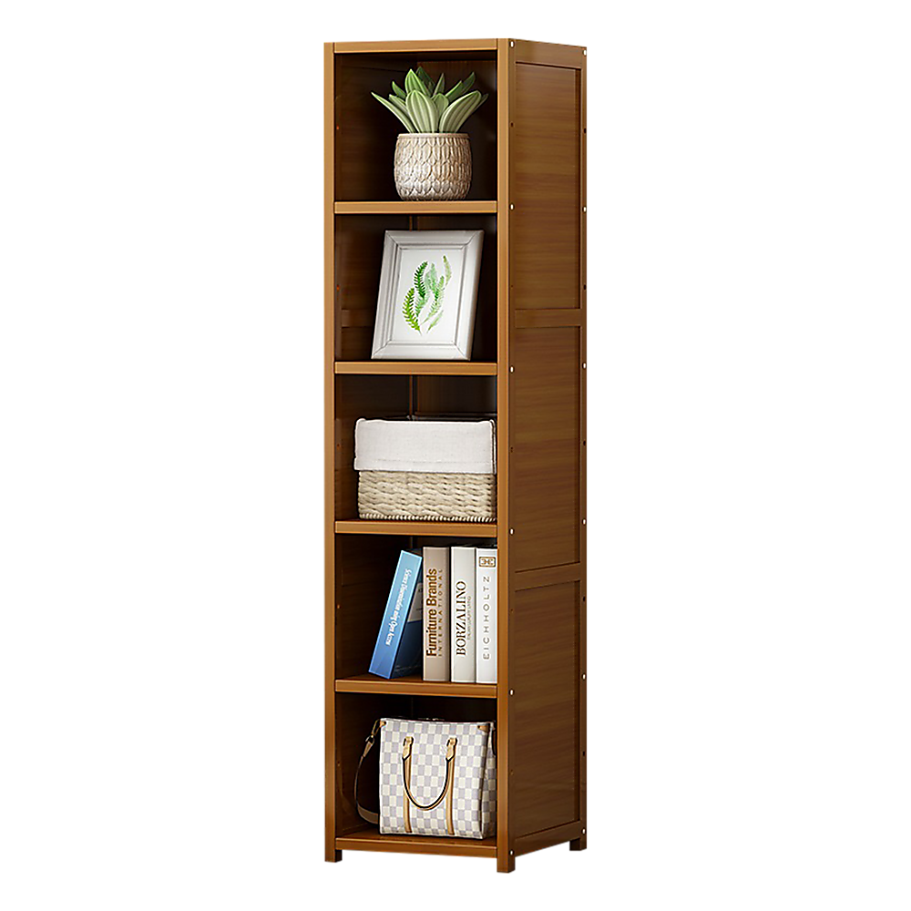 Bamboo Shelf Bookcase Display Storage Rack Stand Livingroom Bedroom-Bookcases &amp; Shelves-PEROZ Accessories