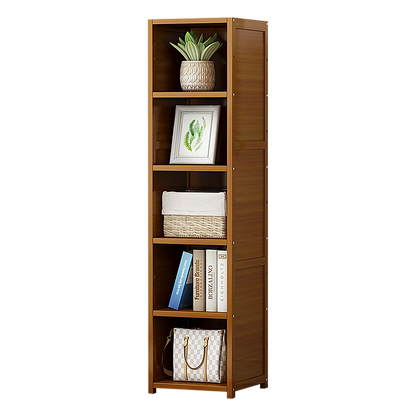 Bamboo Shelf Bookcase Display Storage Rack Stand Livingroom Bedroom-Bookcases &amp; Shelves-PEROZ Accessories