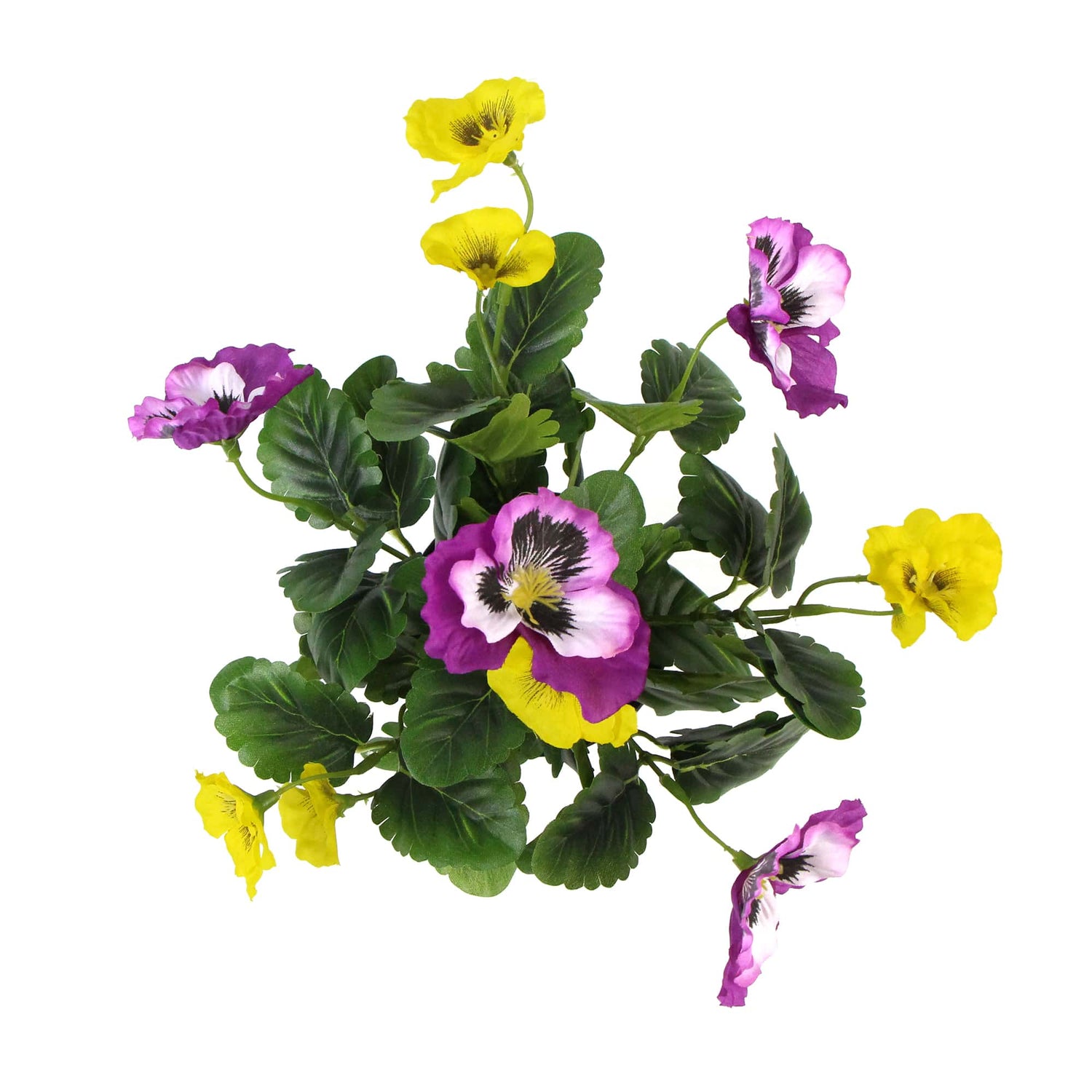 Mixed Pink And Yellow Flowering Potted Artificial Pansy Plants 25cm-Home &amp; Garden &gt; Artificial Plants-PEROZ Accessories