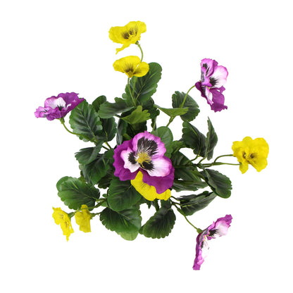 Mixed Pink And Yellow Flowering Potted Artificial Pansy Plants 25cm-Home &amp; Garden &gt; Artificial Plants-PEROZ Accessories