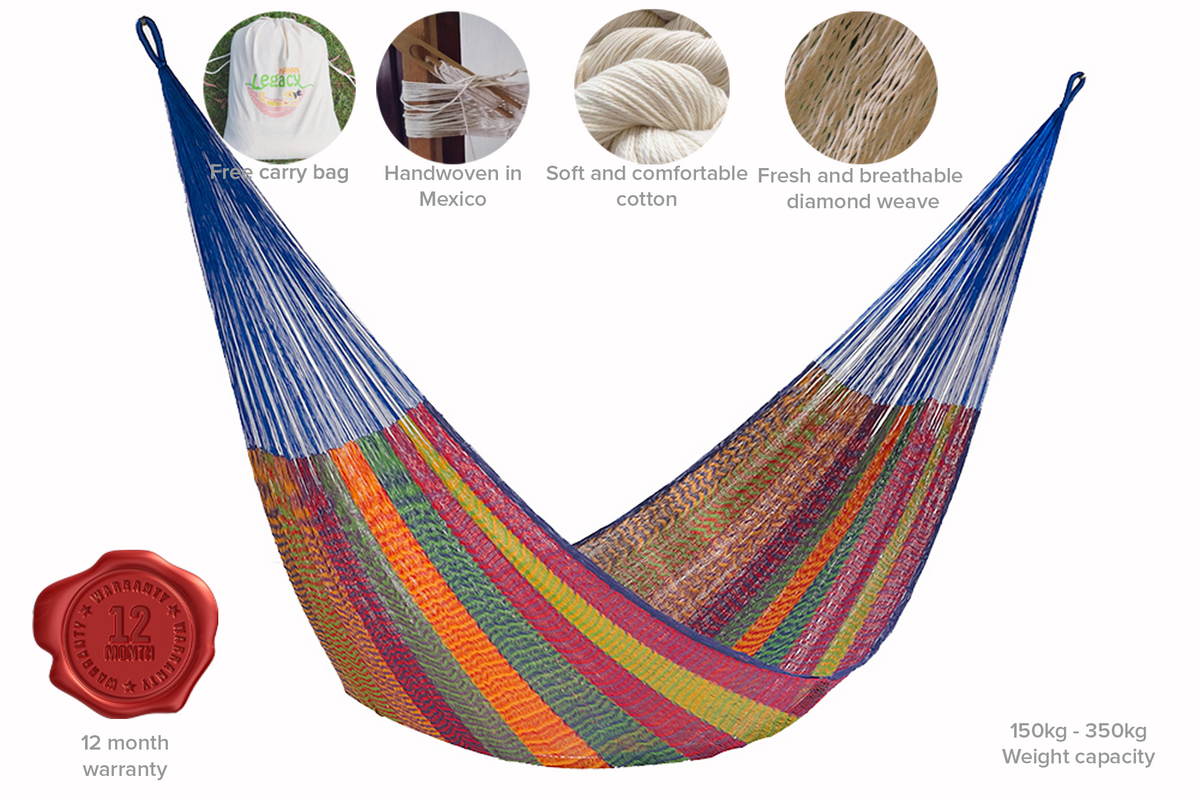 The out and about Mayan Legacy hammock Doble Size in Mexicana colour-Hammock-PEROZ Accessories