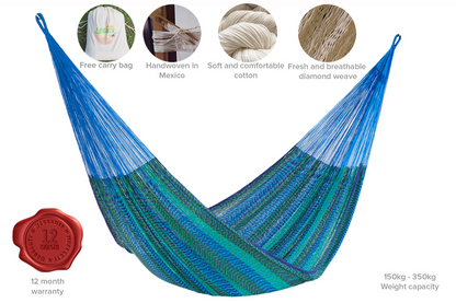 Mayan Legacy Bed Cotton hammock - Classic in Caribe colour-Hammock-PEROZ Accessories