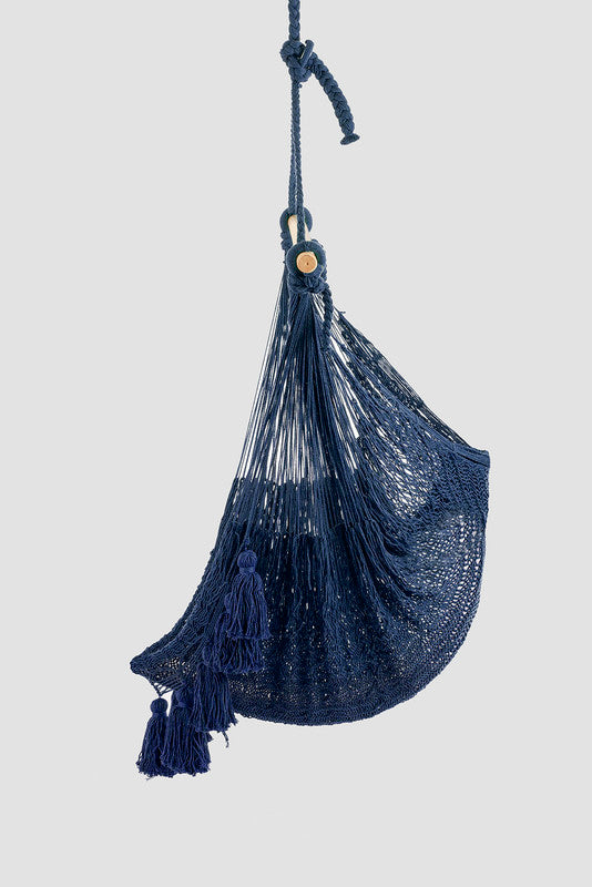 Deluxe Extra Large Mexican Hammock Chair in Outdoor Cotton Colour Blue-Hammock-PEROZ Accessories