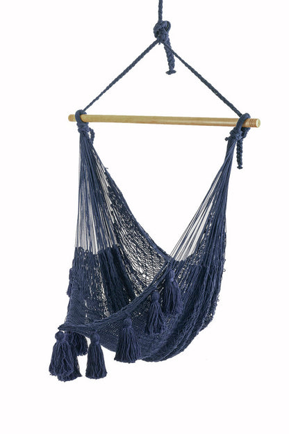 Deluxe Extra Large Mexican Hammock Chair in Outdoor Cotton Colour Blue-Hammock-PEROZ Accessories