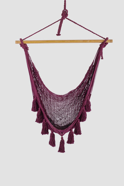 Deluxe Extra Large Mexican Hammock Chair in Outdoor Cotton Colour Maroon-Hammock-PEROZ Accessories