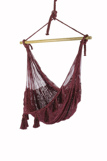 Deluxe Extra Large Mexican Hammock Chair in Outdoor Cotton Colour Maroon-Hammock-PEROZ Accessories