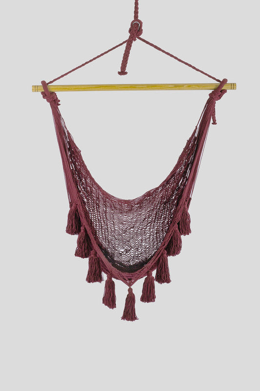 Deluxe Extra Large Mexican Hammock Chair in Outdoor Cotton Colour Maroon-Hammock-PEROZ Accessories