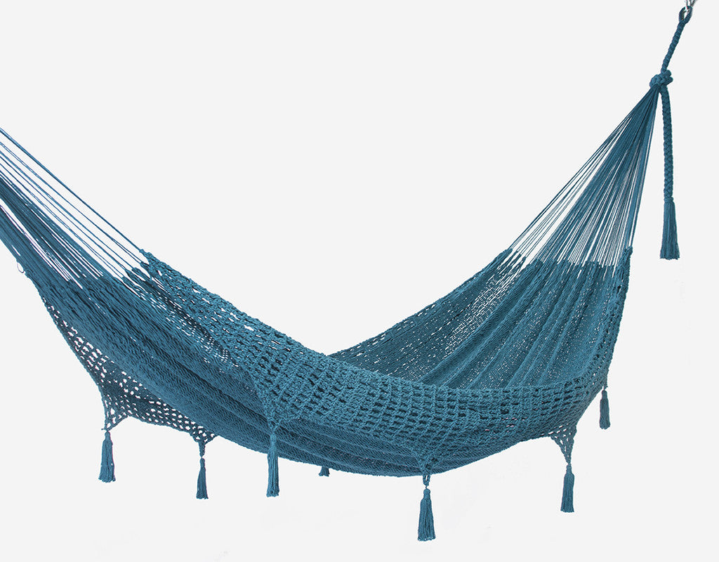 Outdoor undercover cotton Mayan Legacy hammock with hand crocheted tassels King Size Bondi-Hammock-PEROZ Accessories