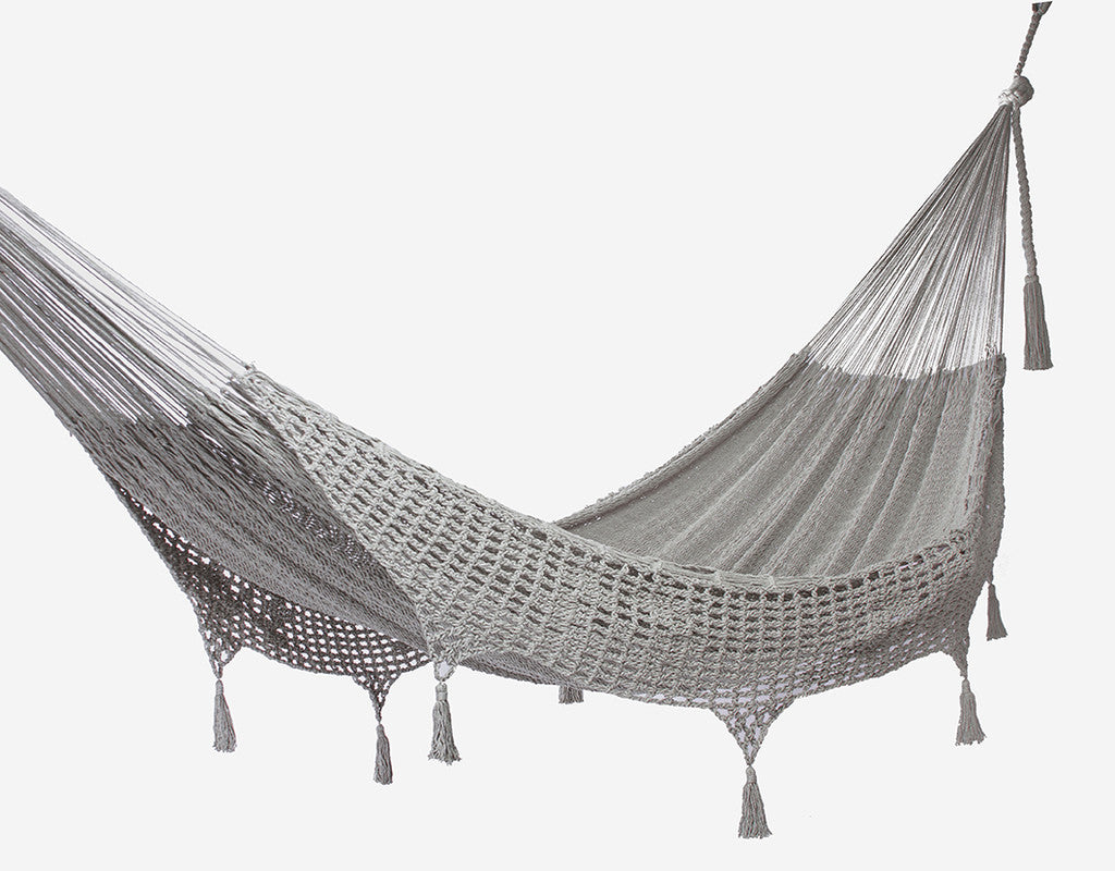 Outdoor undercover cotton Mayan Legacy hammock with hand crocheted tassels King Size Dream Sands-Hammock-PEROZ Accessories